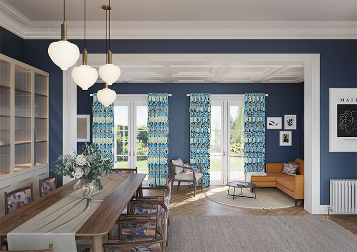 Faded Glamour, China Blue Black - Made To Measure Curtains - Image 14